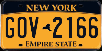 NY license plate GOV2166