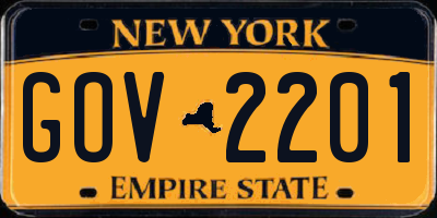 NY license plate GOV2201