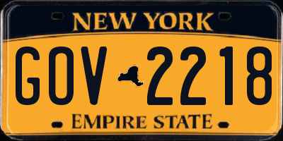 NY license plate GOV2218