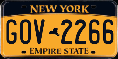 NY license plate GOV2266