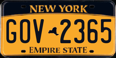 NY license plate GOV2365
