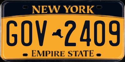 NY license plate GOV2409