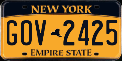 NY license plate GOV2425