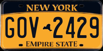 NY license plate GOV2429