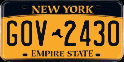 NY license plate GOV2430
