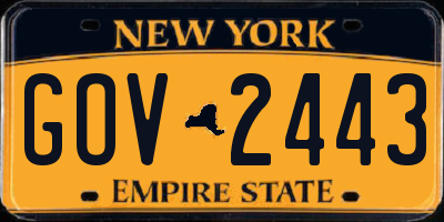 NY license plate GOV2443