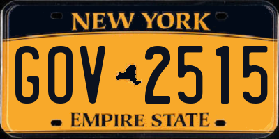 NY license plate GOV2515