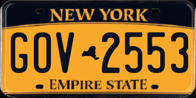 NY license plate GOV2553