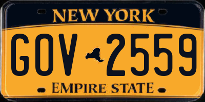 NY license plate GOV2559