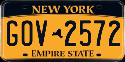 NY license plate GOV2572