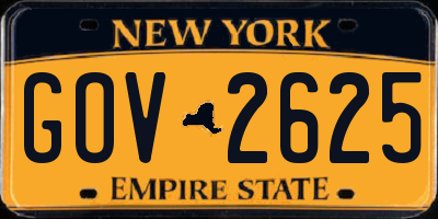 NY license plate GOV2625