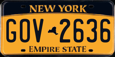 NY license plate GOV2636