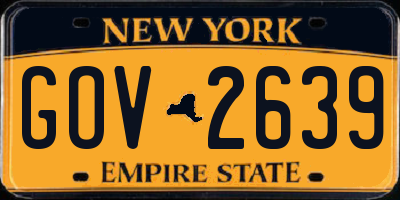NY license plate GOV2639