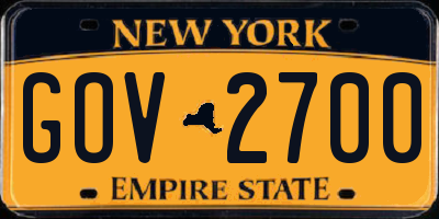 NY license plate GOV2700