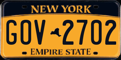 NY license plate GOV2702