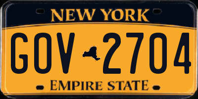 NY license plate GOV2704