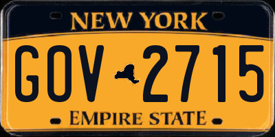 NY license plate GOV2715