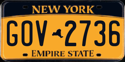 NY license plate GOV2736