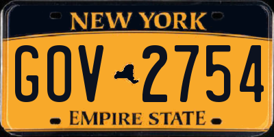 NY license plate GOV2754