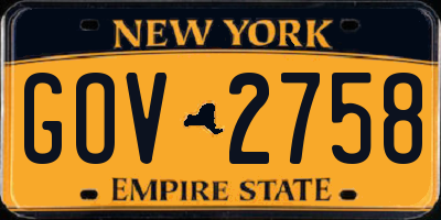 NY license plate GOV2758