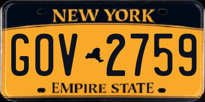 NY license plate GOV2759