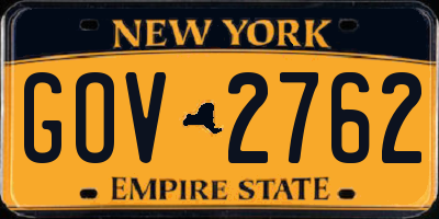 NY license plate GOV2762