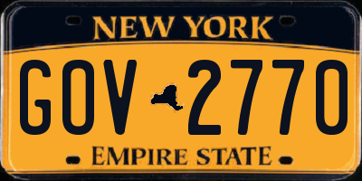 NY license plate GOV2770