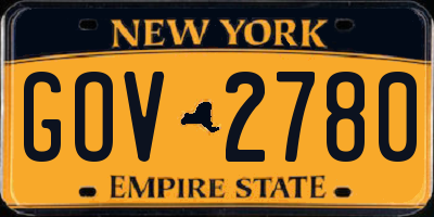 NY license plate GOV2780