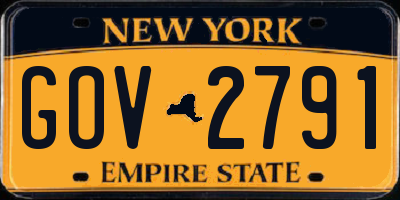 NY license plate GOV2791