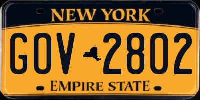 NY license plate GOV2802