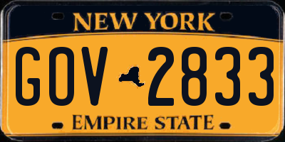 NY license plate GOV2833