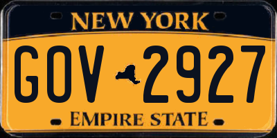 NY license plate GOV2927