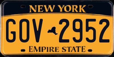 NY license plate GOV2952