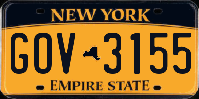 NY license plate GOV3155