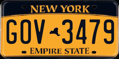 NY license plate GOV3479