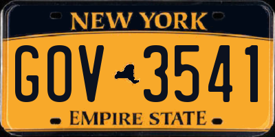 NY license plate GOV3541