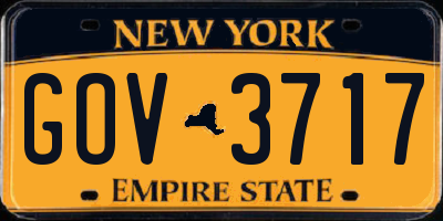 NY license plate GOV3717