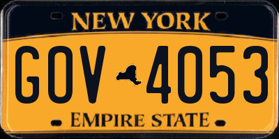 NY license plate GOV4053