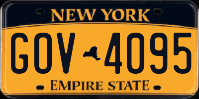 NY license plate GOV4095