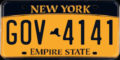 NY license plate GOV4141