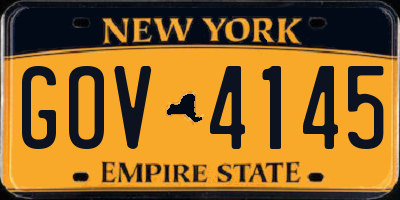 NY license plate GOV4145