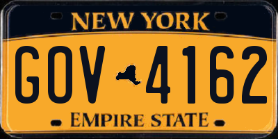 NY license plate GOV4162