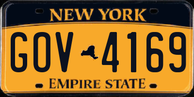 NY license plate GOV4169