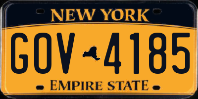 NY license plate GOV4185