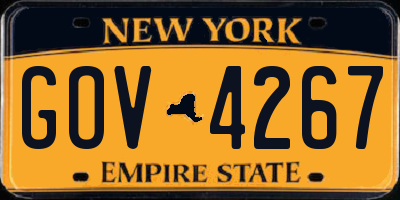 NY license plate GOV4267