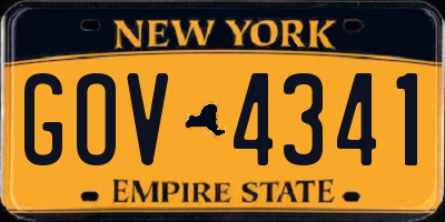 NY license plate GOV4341