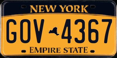 NY license plate GOV4367
