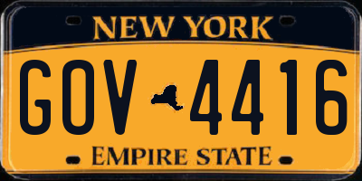 NY license plate GOV4416