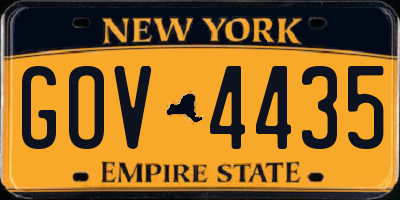 NY license plate GOV4435
