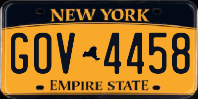 NY license plate GOV4458
